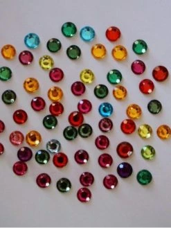 Tricot Créations Strass Rond à Coller Lot De 100 Multicolore : Diamètre 6 - 7mm - 002100