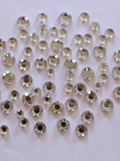 Tricot Créations Strass Rond à Coller Lot De 100 Transparent : Diamètre Mixte - 002119