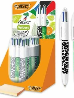 Stylo à Bille Rétractable 4Colours Velours - Présentoir - Bic