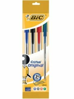 Stylo Bille Cristal - Sachet De 4 - Assortis - Bic