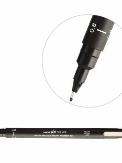 Uni Stylo Feutre Technique Pointe Calibrée 0,8 Mm