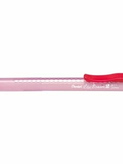 Pentel Stylo Gomme ClicEraser2 ZE11T, Rouge-transparent