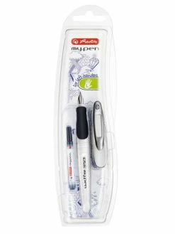 Herlitz Stylo Plume "My.Pen" - Pour Gaucher - Blanc / Noir