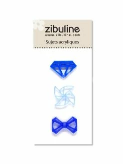 Zibuline Sujets Acryliques - Diamant / Moulin / Noeud Bleu
