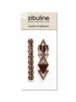 Zibuline Sujets Acryliques - Triangles Enchaînés Marron