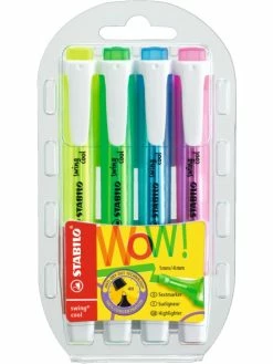 Surligneur Swing Cool, étui PET De 4 - Stabilo