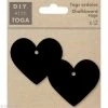 Draeger By Toga Tags Ardoise - Coeurs 5,5 Cm - 12 Pcs