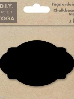 Draeger By Toga Tags Ardoise - Ovales Baroques 8,5 Cm - 12 Pcs