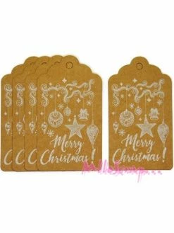 MlleScrap Tags, étiquettes Noel Kraft - 5 Pièces