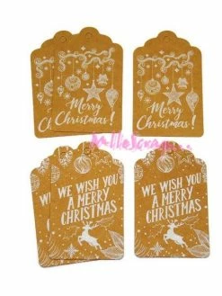 MlleScrap Tags, étiquettes Noel Kraft - 6 Pièces