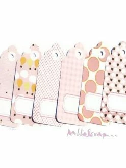 MlleScrap Tags, étiquettes Papiers - Petites Filles - 6 Pièces