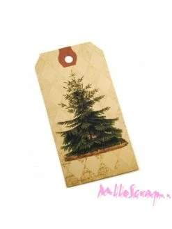 MlleScrap Tags Sapins De Noel Papier - 2 Pièces