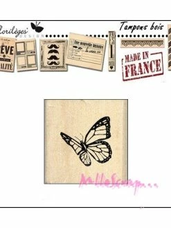 Tampon Bois Papillon - Florilèges Design