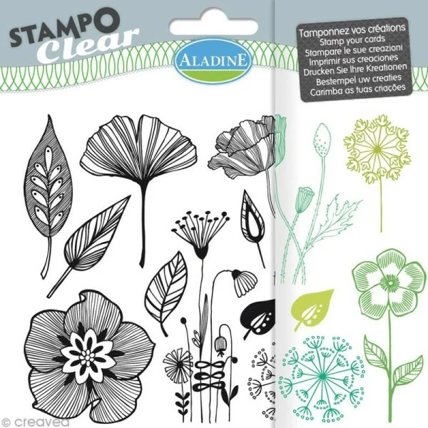 Tampon Clear Aladine - Fleurs - Planche 15 X 12,5 Cm - 12 Stampo'clear 1 Tampon Clear Aladine - Fleurs - Planche 15 X 12,5 Cm - 12 Stampo'clear