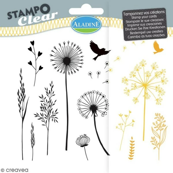 Tampon Clear Aladine - Gramines - Planche 15 X 12,5 Cm - 13 Stampo'clear 1 Tampon Clear Aladine - Gramines - Planche 15 X 12,5 Cm - 13 Stampo'clear