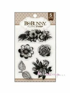 Tampon Floral Stamp Bo Bunny - 5 Pièces