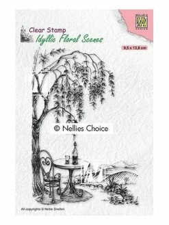 Tampon Transparent Clear Stamp Scrapbooking Nellie S Choice ARBRE REPOS TABLE CHAISE 031