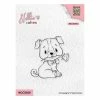Tampon Transparent Clear Stamp Scrapbooking Nellie S Choice CHIEN FLEUR 020