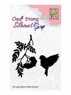 Tampon Transparent Clear Stamp Scrapbooking Nellie S Choice OISEAU FEUILLAGE 029