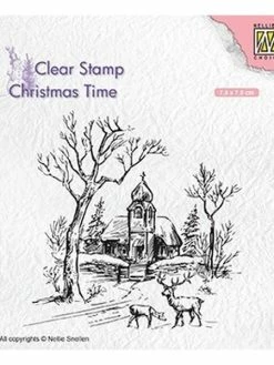 NELLIE S CHOICE Tampon Transparent Clear Stamp Scrapbooking Nellie's Choice CERF EGLISE 027