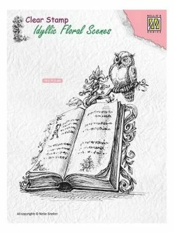 NELLIE S CHOICE Tampon Transparent Clear Stamp Scrapbooking Nellie's Choice LIVRE HIBOUX 014