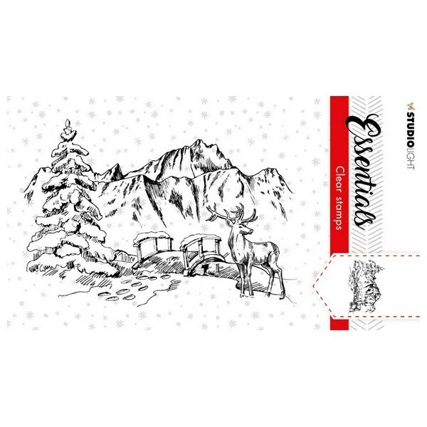 Tampon Transparent Clear Stamp Scrapbooking Studiolight MONTAGNE SAPIN CHEVREUIL 91 1 Tampon Transparent Clear Stamp Scrapbooking Studiolight MONTAGNE SAPIN CHEVREUIL 91