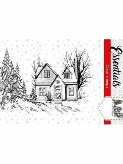 Tampon Transparent Clear Stamp Scrapbooking Studiolight NATURE MAISON ARBRE 90