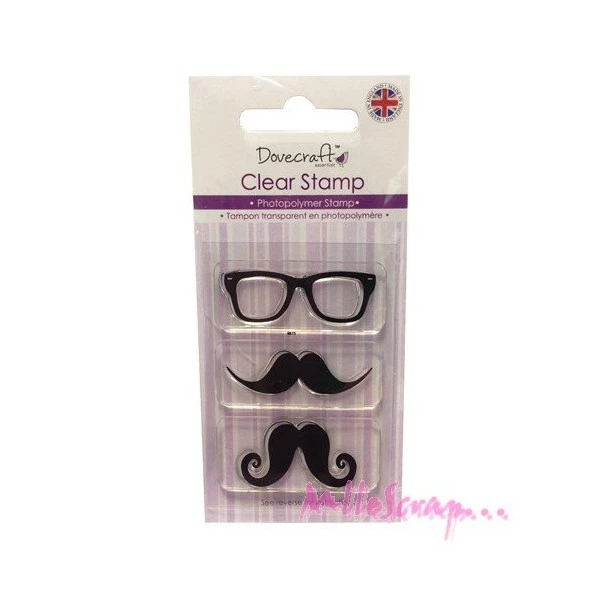 Tampon Transparent Moustaches - Dovecraft - 3 Pièces 1 Tampon Transparent Moustaches - Dovecraft - 3 Pièces