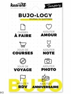 Kesi'Art Tampon Transparent Pour Bullet Journal - Bujo Logy - A Faire - 8 Pcs