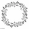 Tampons Bois Artemio - Couronne De Fleurs - 10 X 10 Cm