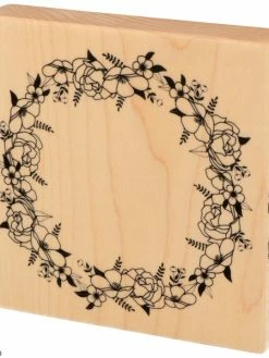 Tampons Bois Artemio - Couronne De Fleurs - 10 X 10 Cm -V-Zug shop tampons bois artemio couronne de fleurs 10 x 10 cm p 2
