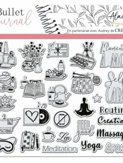 Aladine Tampons Clear Stampon Bullet Journal - Self Care - 28 Pcs