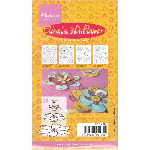 Tampons Clear Transparents 2 Motifs 3D Fleur Papillon Scrapbooking Carterie EC0090 Marianne Design 2 Tampons Clear Transparents 2 Motifs 3D Fleur Papillon Scrapbooking Carterie EC0090 Marianne Design – Image 2