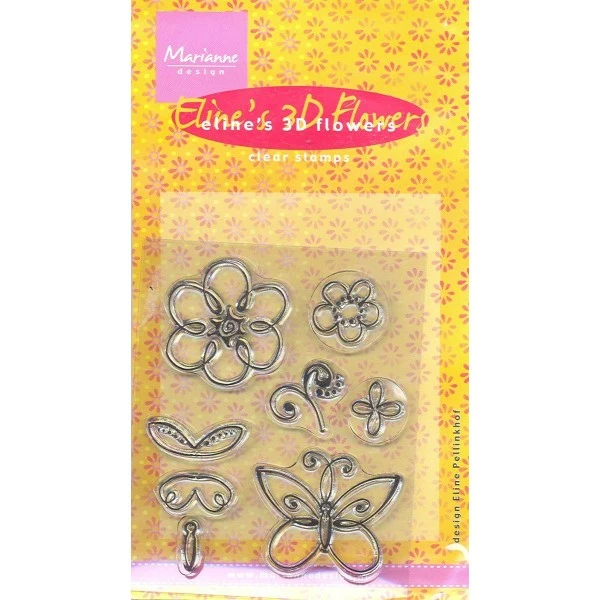 Tampons Clear Transparents 2 Motifs 3D Fleur Papillon Scrapbooking Carterie EC0090 Marianne Design 1 Tampons Clear Transparents 2 Motifs 3D Fleur Papillon Scrapbooking Carterie EC0090 Marianne Design