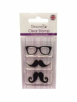 Dovecraft Tampons Transparents "Moustache Et Lunettes"