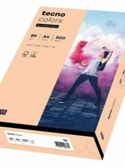 TECNO - Papier Multifonction Colors, A4, 80 G/m² - Saumon