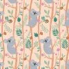 Tissu Toile Coton Dashwood - Our Planet Koala Orange Pastel - Vendu Par 10 Cm