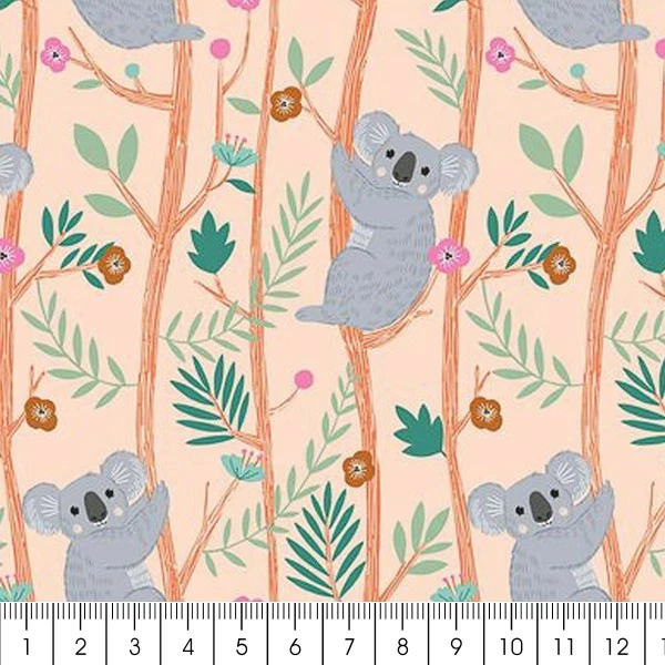 Tissu Toile Coton Dashwood - Our Planet Koala Orange Pastel - Vendu Par 10 Cm 2 Tissu Toile Coton Dashwood - Our Planet Koala Orange Pastel - Vendu Par 10 Cm – Image 2