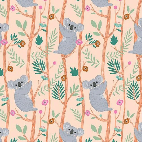 Tissu Toile Coton Dashwood - Our Planet Koala Orange Pastel - Vendu Par 10 Cm 1 Tissu Toile Coton Dashwood - Our Planet Koala Orange Pastel - Vendu Par 10 Cm