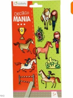 Avenue Mandarine Transfert Décalco Mania - Cavalières - 2 Planches 19 X 10,2 Cm