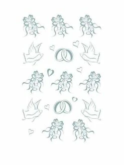 Royal Transfert Rub-on Symboles Mariage Argent