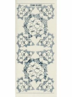 Studio Light Bv Transparent Stickers Double Embossage Coin Fleurs MD356501 Argenté