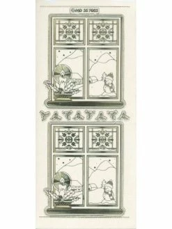Studio Light Bv Transparent Stickers Double Embossage Fenêtre De Noël MD357053 Doré