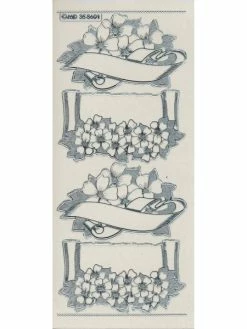 Studio Light Bv Transparent Stickers Double Embossage Fleurs étiquettes MD358601 Argenté