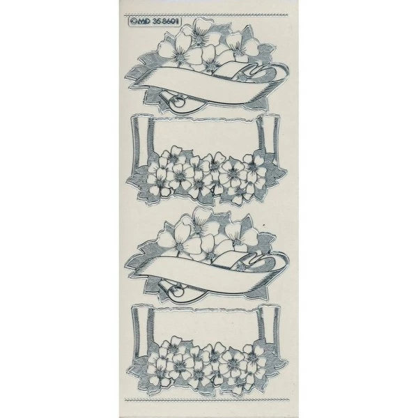 Studio Light Bv Transparent Stickers Double Embossage Fleurs étiquettes MD358601 Argenté 1 Studio Light Bv Transparent Stickers Double Embossage Fleurs étiquettes MD358601 Argenté