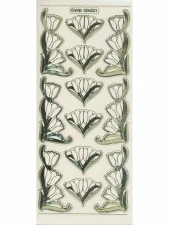 Studio Light Bv Transparent Stickers Double Embossage Fleurs Tulipes MD356531 Doré