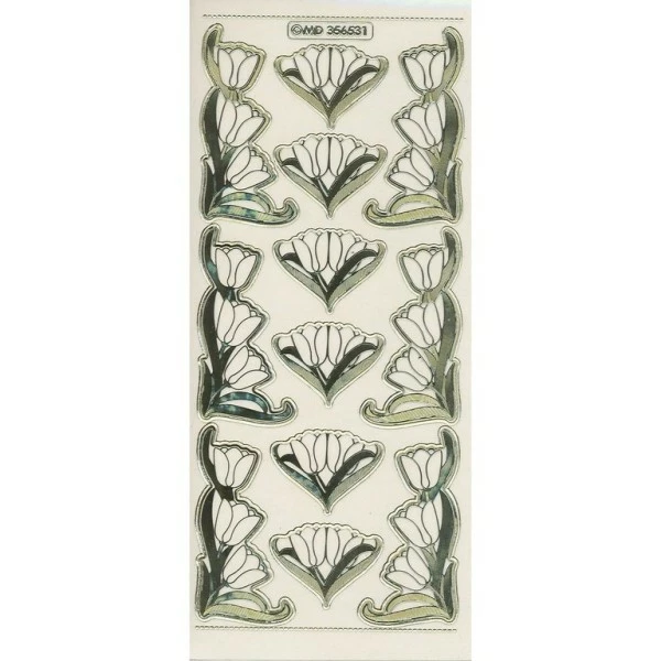 Studio Light Bv Transparent Stickers Double Embossage Fleurs Tulipes MD356531 Doré 1 Studio Light Bv Transparent Stickers Double Embossage Fleurs Tulipes MD356531 Doré