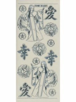 Studio Light Bv Transparent Stickers Double Embossage Geisha Asie MD356221 Argenté