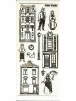 Studio Light Bv Transparent Stickers Double Embossage Maison Victorienne MD355951 Doré