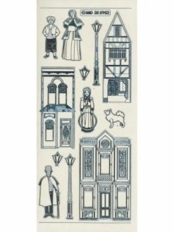 Studio Light Bv Transparent Stickers Double Embossage Maison Victorienne MD355952 Argenté